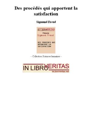 [Freud - Articles 60] • Des Procédés Qui Apportent La Satisfaction